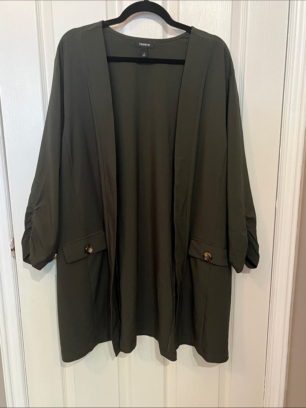 torrid Olive Green Open-Front Cardigan Jacket